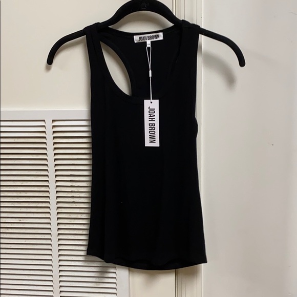 Joah Brown Tops - Joah brown fitted racerback tank ribbed black